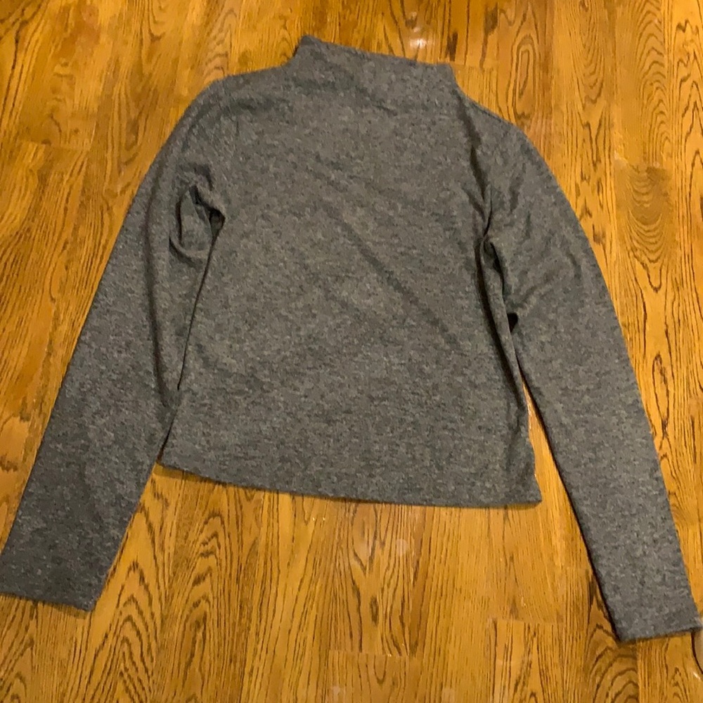 Express Gray Long Sleeve Mock Neck Top